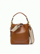 Shein - New Brown Pleated Drawstring Bucket Handbag - Brown