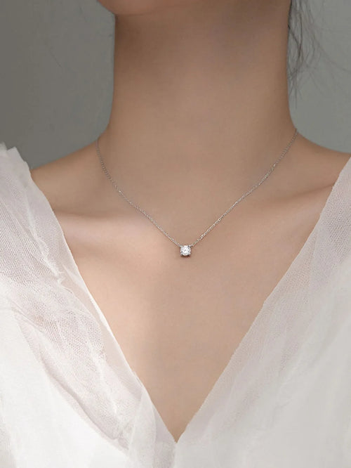 Shein - Cubic Zirconia Decor Necklace