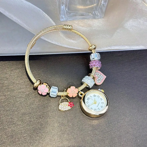 Shein - 1pc Women's Fashion Elastic Bangle Bracelet Watch