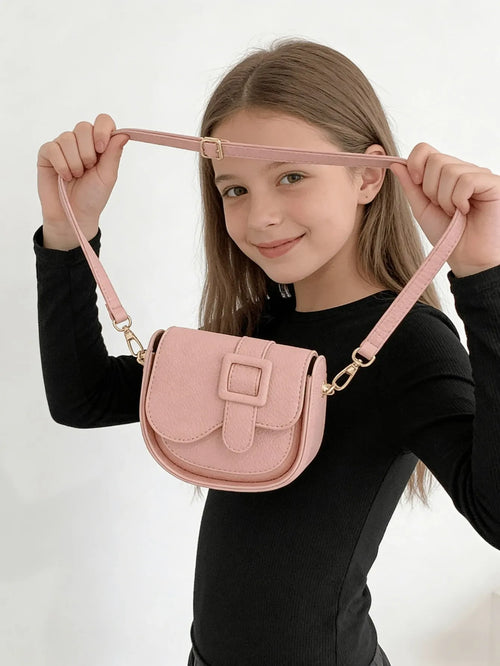 Shein - Girls' Fashionable Pu Leather Mini Crossbody Bag