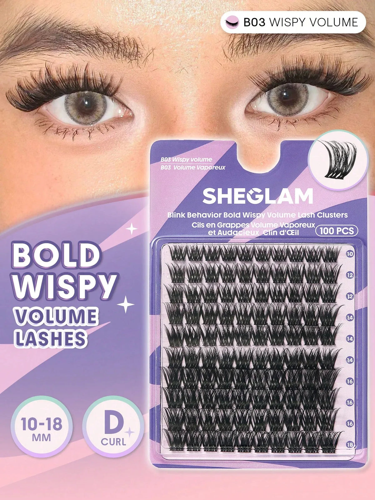 Shein Sheglam - Blink Behavior Bold Wispy Volume Lash Clusters - B03