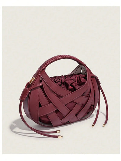 Shein - New Spring/summer Hollow Decor Pocket Birdnest Handbag