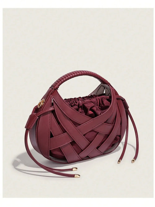 Shein - New Spring/summer Hollow Decor Pocket Birdnest Handbag