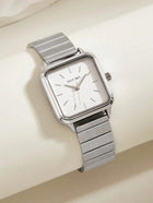 Shein - Julysky 1pc Women's Silver Tone Elegant Simple Stainless Steel Band Quartz Watch