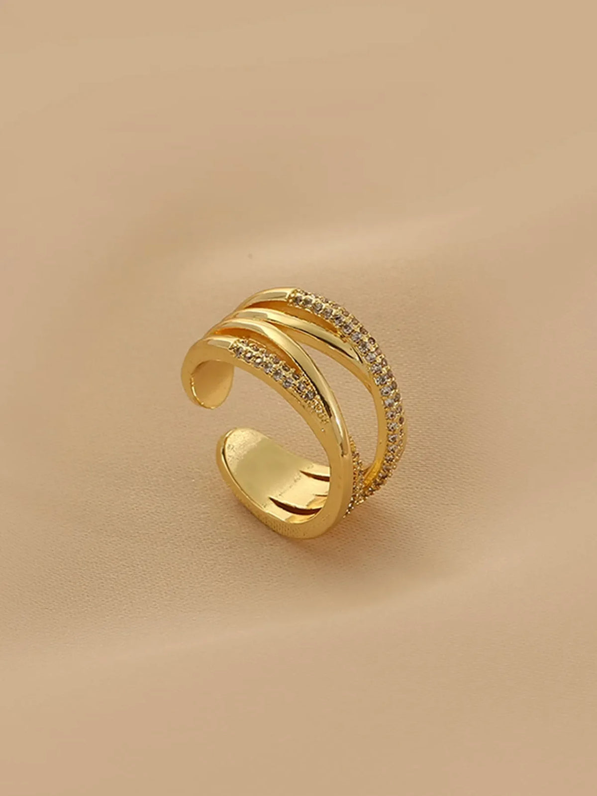 Shein - Rhinestone Decor Cuff Ring