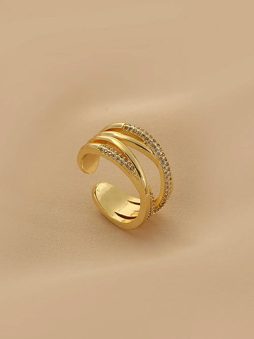 Shein - Rhinestone Decor Cuff Ring