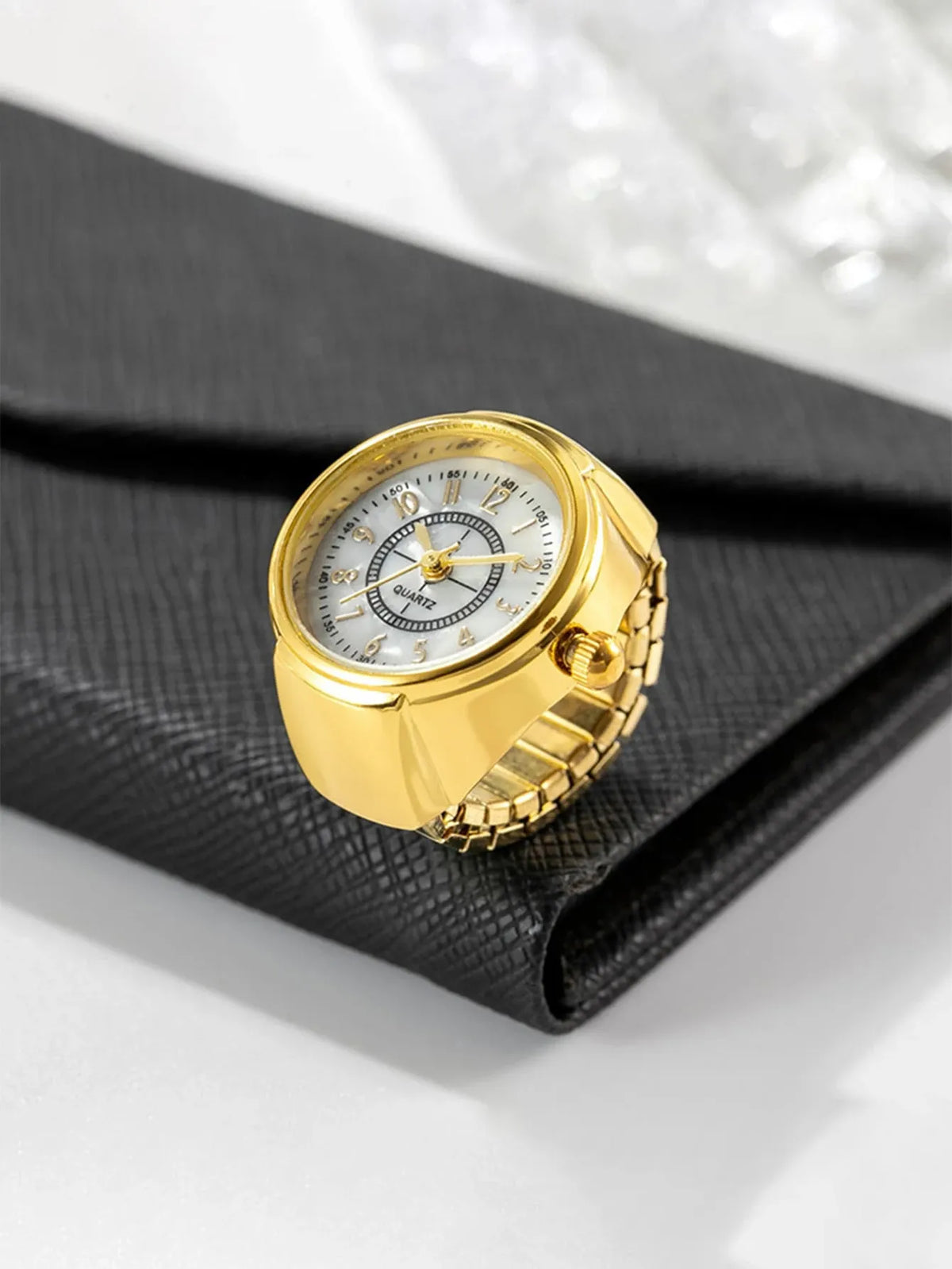 Shein - Round Pointer Quartz Watch Design Ring