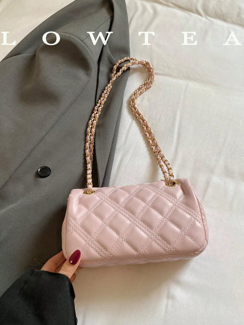 Shein - Quilted Diamond Chain Shoulder Bag For Women