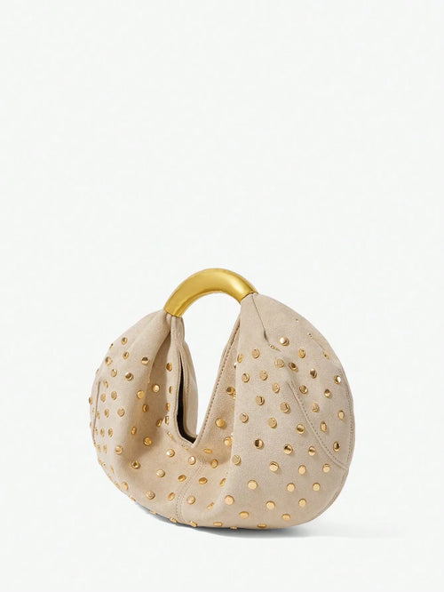 Shein - Maija Ladies, Women Top Handle Bags, Suede, Suede Bag - Apricot