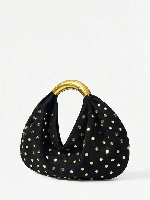 Shein - Maija Ladies, Women Top Handle Bags, Suede, Suede Bag - Black