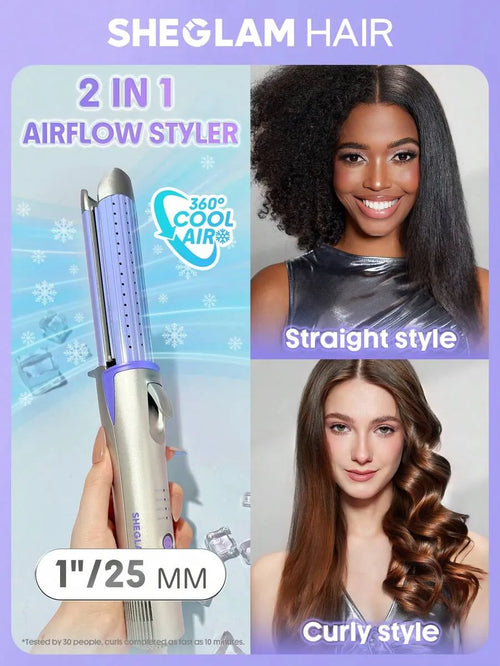 Shein Sheglam - Hair Cool Lock Airflow Styler, 360° Airflow Styler Curling Iron (non-automatic)