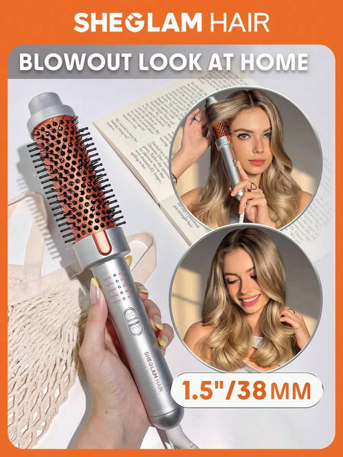 Shein Sheglam - Hair It - Curl Thermal Blowout Brush 38mm Uk Plug