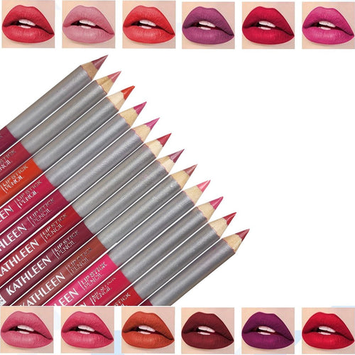 Kathleen Pack Of 12pcs Long Lasting Eyeliner & Lipliner Pencil