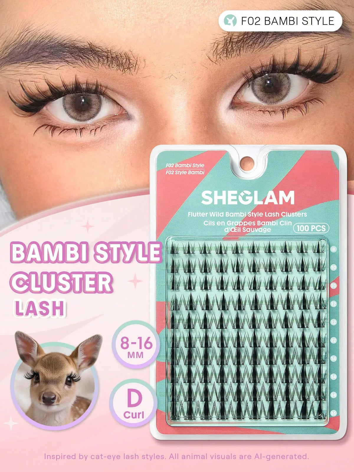 Shein Sheglam - Flutter Wild Bambi Style Lash Clusters