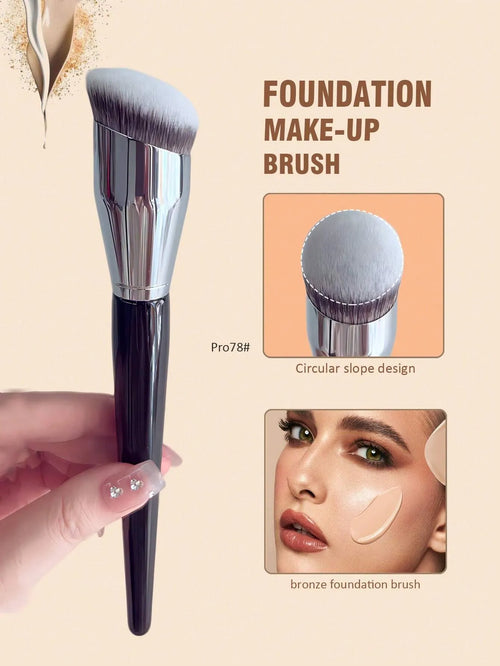 Shein - 1pc Large Foundation Brush With Circular Oblique Head