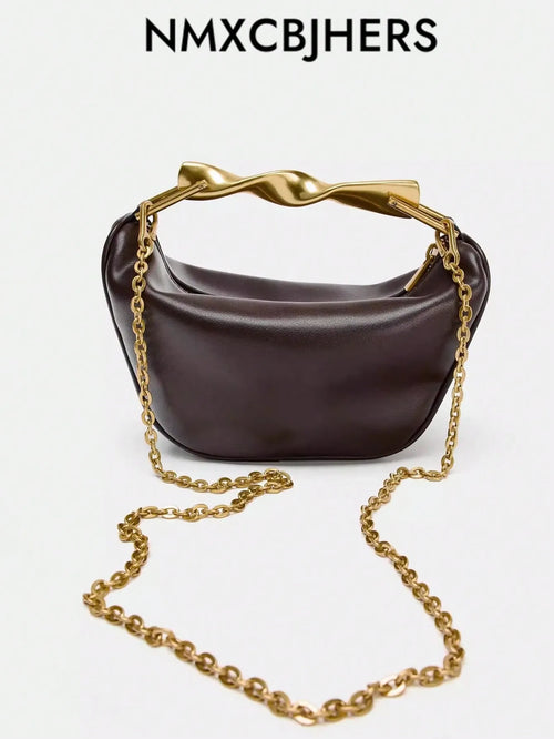 Shein - New Soft Metal Handle Mini Crossbody Bag Handbag For Women