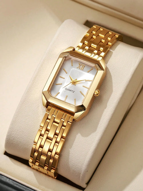 Shein - 1pc Ladies Watch Square Pointer Quartz Watch Holiday