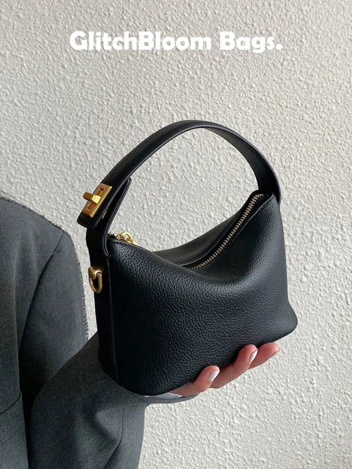 Shein - Minimalist Leather Hobo Bag | Metal Lock Handbag