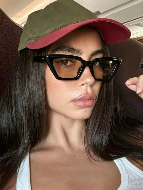 Shein - 1 Pair Vintage Cat Eye Small Frame Glasses