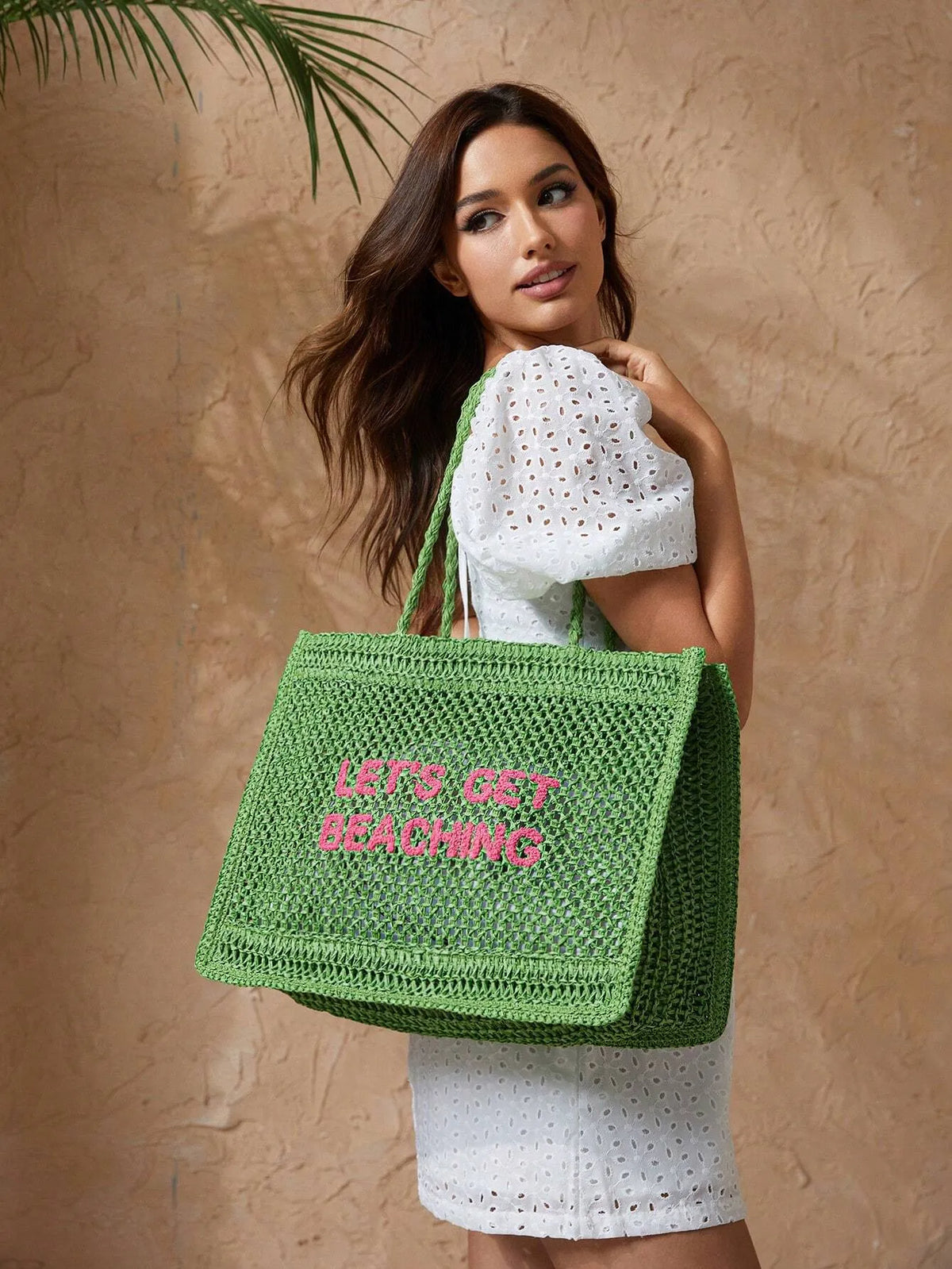 Shein - Shecarry Women's Summer Fashionable Crocheted Tote Bag