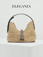 Shein - Glamine 1pc Apricot Summer New Fashion Straw Handbag