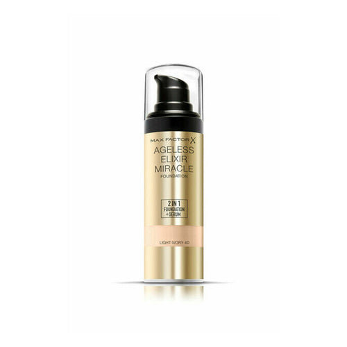 Max Factor - Ageless Elixir Miracle 2 In 1 Foundation + Serum Shade- 40 Light Ivory, 30 Ml