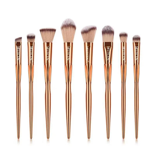 Muicin - 8 Pieces Luxe Gold Makeup Brushes