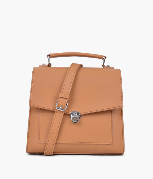 Rtw Mustard Push-lock Messenger Bag