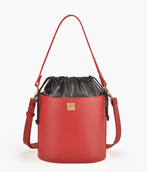 Rtw Maroon Top-handle Bucket Bag