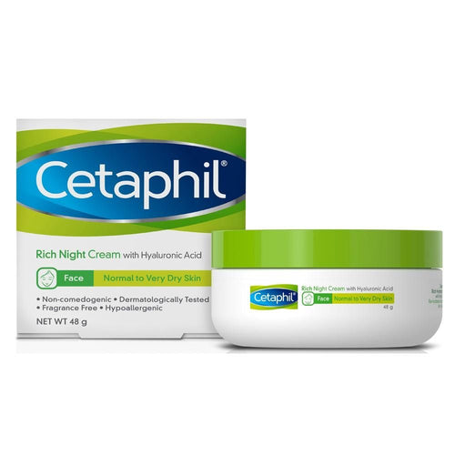 Cetaphil- Face Rich Hydrating Day & Night Cream With Hyaluronic Acid Normal To Very Dry Skin , 48g