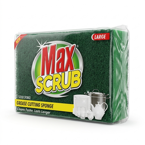 MAX GREASING CUTTING LARGE SPONGE WITH SCRUB