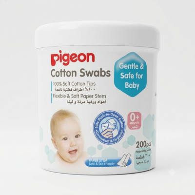 PIGEON BABY COTTON SWABS GENTLE & SAFE 200 PC