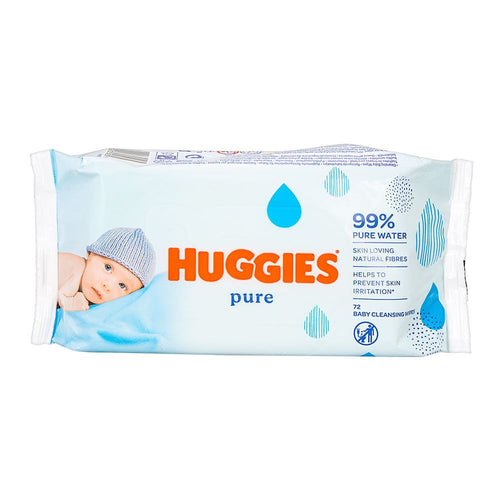 HUGGIES BABY WIPES PURE MAXI PACK + 25% EXTRA 72PC